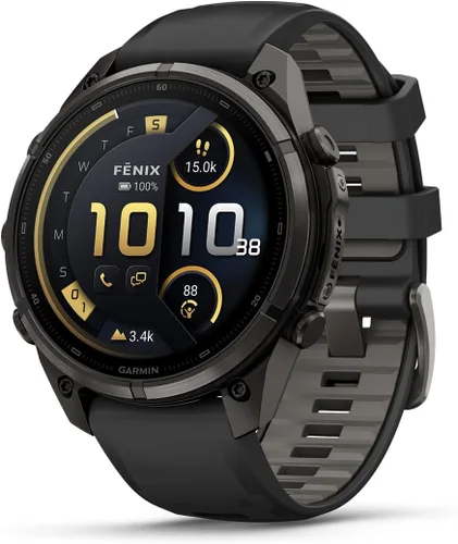 Vista 25 de Garmin fēnix® 9 Pro, titanio, 1.850 in, naranja otoño/naranja chispa