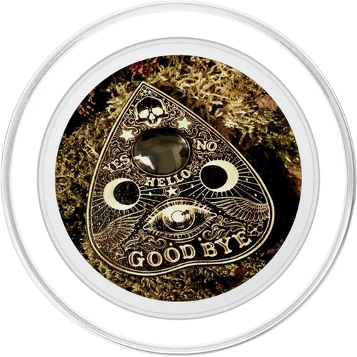 Vista 2 de Lindo tablero de alcohol Ouija de planchette, estilo vintage, gótico, de terror, PopSockets MagSafe PopGrip para iPhone