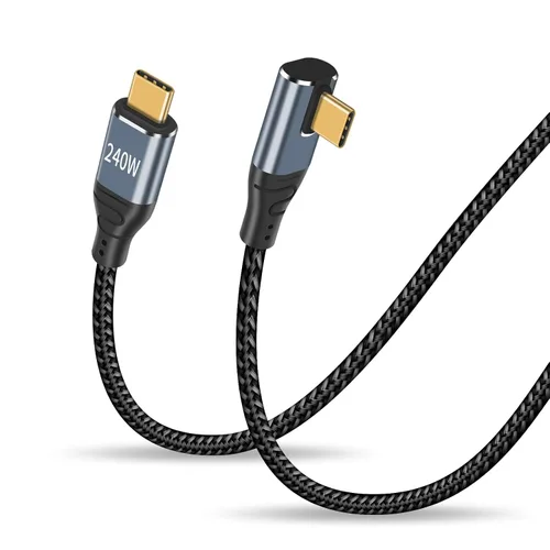 Vista 9 de Duttek Cable USB C de 240 W de 3 pies/3.3 ft, cable USB C a USB C PD 3.1, cable trenzado USB C macho a macho de nailon con chips inteligentes E-Mark