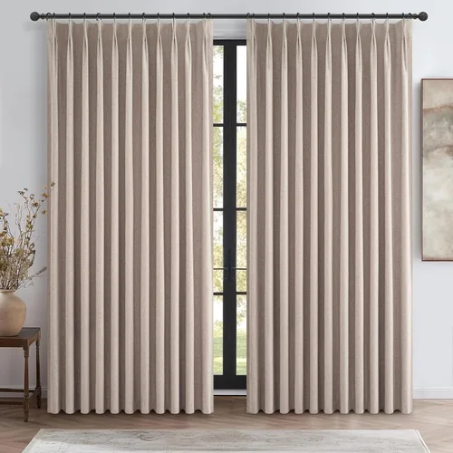 Vista 43 de Cortinas y Drapeados Modernos con Pliegues Pellizco Rosa Bebé de 84 Pulgadas de Largo, Juego de 2 Paneles para Sala de Estar, Cortina de Ventana