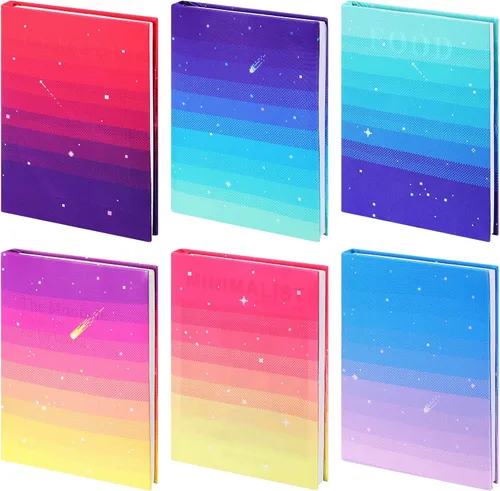 Vista 10 de Yexiya 6 fundas elásticas para libros de tela jumbo, protector de libros de patrón colorido, lavable, reutilizable, funda protectora para libros
