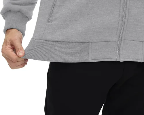 Vista 6 de CRYSULLY Chaqueta con forro de sherpa para hombre, con cremallera completa, sudadera con capucha para invierno