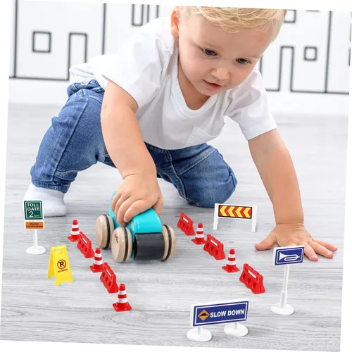 Vista 7 de TOYANDONA Conjunto interactivo de señales de tráfico: señales de tráfico atractivas para el juego cognitivo y el aprendizaje de los niños