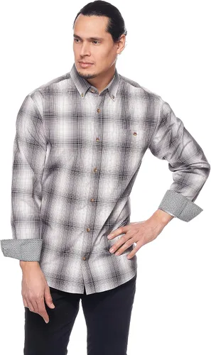 Vista 5 de Mens Casual Button Down Shirts Regular Fit Plaid Western Shirt