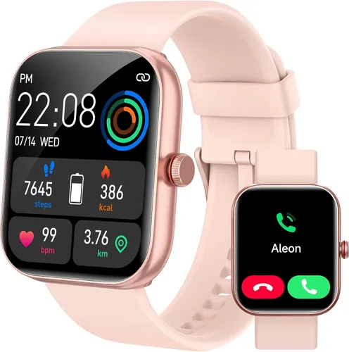 Vista 8 de Reloj inteligente para mujeres y hombres, reloj inteligente para iPhone y Android Bluetooth (respuesta/llamada) Alexa integrado, rastreador