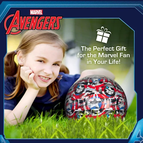 Vista 5 de Captain America Kids Soccer Ball Size 5, Officially Licensed Futbol for Boys and Girls Youth Soccer Players
