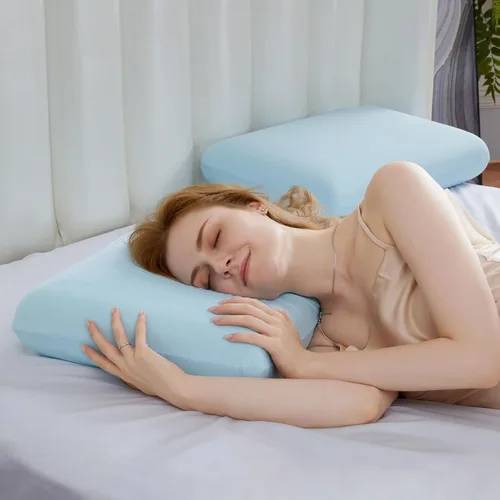Vista 8 de SAPHREAS Almohada de espuma viscoelástica refrescante de gel para dormir de lado, espalda y boca abajo para dormir, almohada de cama fresca