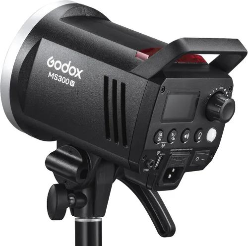Vista 4 de Godox MS300V 300Ws GN58 Compact Studio Strobe Flash Monolight con montaje Bowens, lámpara de modelado LED, sistema inalámbrico X 2.4G, 5600K 1.3s