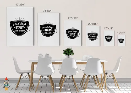 Vista 4 de HB Art Design Good Days Start with Coffee and Coffee Made My Day 2 Panel Canvas Print Set Wall Art Coffee Bar Decor Coffee Signs Kitchen Wall Decor
