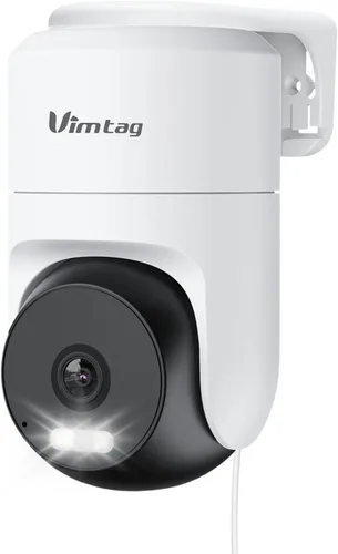 Vista 24 de VIMTAG 2.5K Pan/Tilt Cámara de seguridad para exteriores con cable para el hogar, WiFi de doble banda