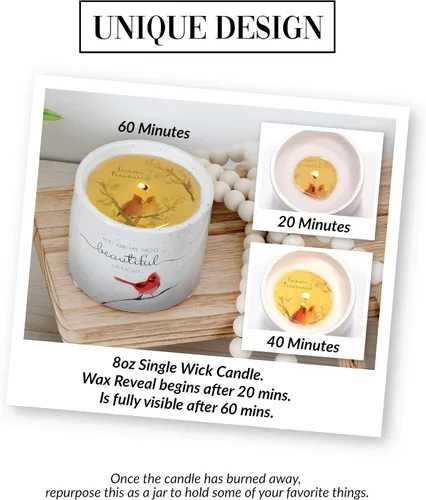 Vista 4 de Pavilion Gift Company - You Are My Most Beautiful Memory - Vela de cera de soja 100% de 8 onzas, vela de una sola mecha - Perfumada de jazmín