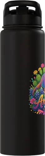 Vista 4 de Amarillo Texas Fun Colorful Armadillo Novelty Souvenir Stainless Steel Insulated Water Bottle