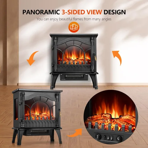 Vista 7 de R.W.FLAME - Chimenea empotrable ultrafina para pared (30 y 60 pulgadas)