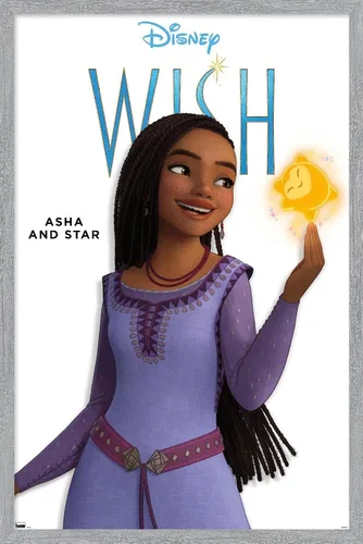 Vista 12 de Trends International Disney Wish Asha Feature Series - Póster de pared, 22.4 pulgadas de largo x 14.7 pulgadas, versión enmarcada en madera