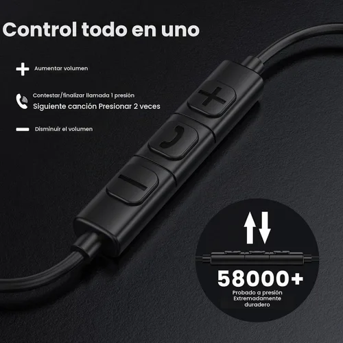 Vista 5 de MOSWAG Auriculares con cable con micrófono, auriculares intrauditivos