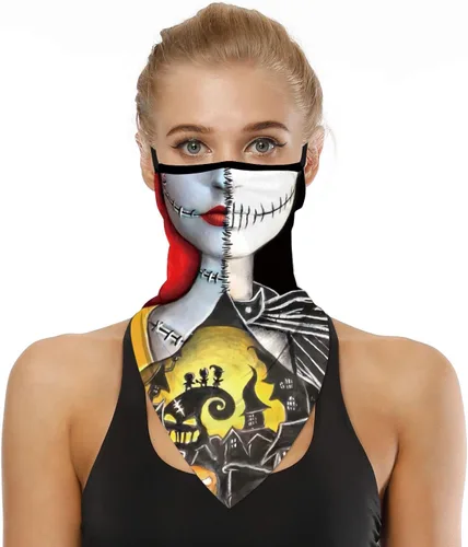Vista 19 de YAYOUREL Polaina para el cuello, cubrebocas, bandanas para hombres y mujeres, de verano, UV, bufanda, cubrebocas, pasamontañas, diademas