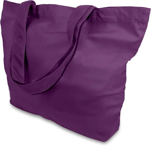 Vista 14 de TOPDesign - Paquete de 1 bolsa de lona de algodón, superfuerte, 12 onzas, bolsa para compras reutilizable, de tela, diseño moderno, en dos tonos