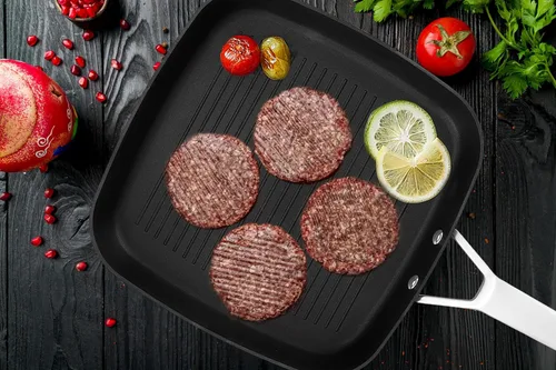 Vista 3 de MsMk - Sartén cuadrada con tapa de 9.5 pulgadas, sartén de parrilla antiadherente de titanio y cerámica, mango Stay-Cool, compatible con todas