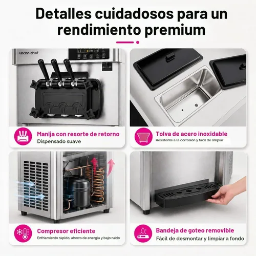 Vista 5 de Máquina comercial del helado, fabricante suave de la porción
