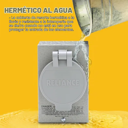 Vista 8 de Reliance Controls Generadores de hasta 7,500 vatios de funcionamiento PB30 30-Amp NEMA 3R Caja de entrada de alimentación, gris