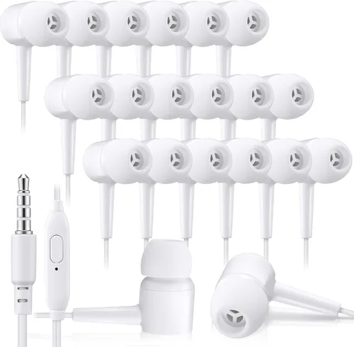 Vista 11 de Xinnun Paquete de 50 auriculares con cable con micrófono para estudiantes Negro