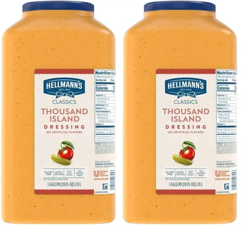 Vista 8 de Hellmann's Classics Thousand Island - Jarra de aderezo de ensalada sin gluten, sin sabores artificiales, jarabe de maíz con alto contenido