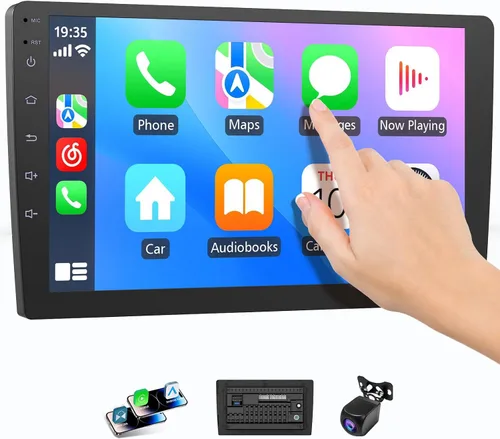 Vista 8 de Haudio Estéreo inalámbrico de coche doble DIN de 9 "con Bluetooth, radio CarPlay inalámbrica y Android Auto, cámara de respaldo, navegación