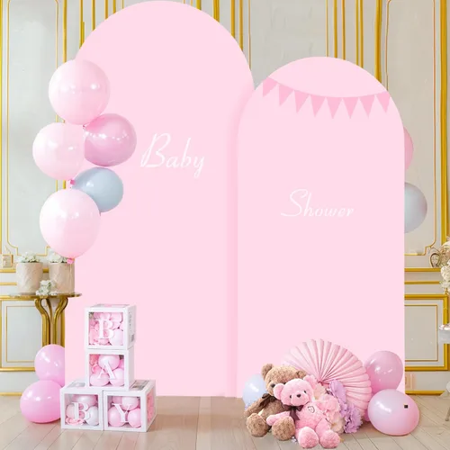 Vista 212 de Baby Blue Arch Backdrop Cover, 6FT Spandex Fitted Wedding Arch Stand Covers Round Top Chiara Backdrop Cover for Birthday Party Ceremony Banquet Azul