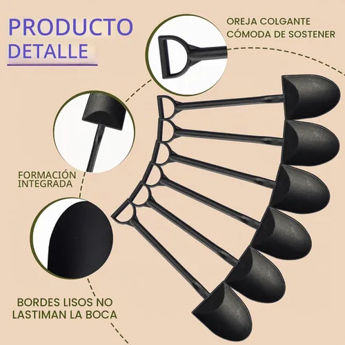 Vista 2 de OaaXbbECco Cucharas de postre plásticas desechables lindas de la novedad de la forma de la pala (50)