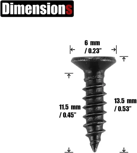 Vista 2 de JQK #4 x 1/2" Tornillo negro, tornillo de madera Phillips de cabeza plana 18-8 S/S con electrochapado negro de acero inoxidable, #4 x 1/2-pulgada