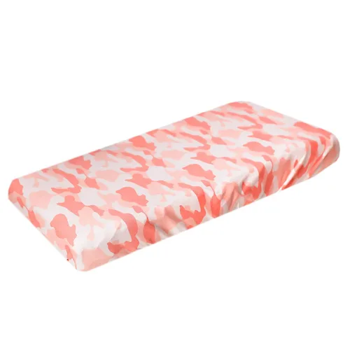 Vista 8 de Copper Pearl Funda de punto prémium para cambiador: suave, elegante y universal para todos los cambiadores de pañales estándar, fundas de cambiador