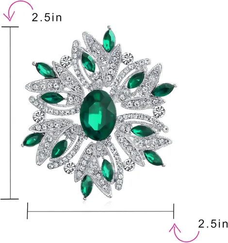 Vista 4 de Bling Jewelry Moda grande declaración estilo vintage simulado cristal bufanda flor art déco broche Pin para mujer