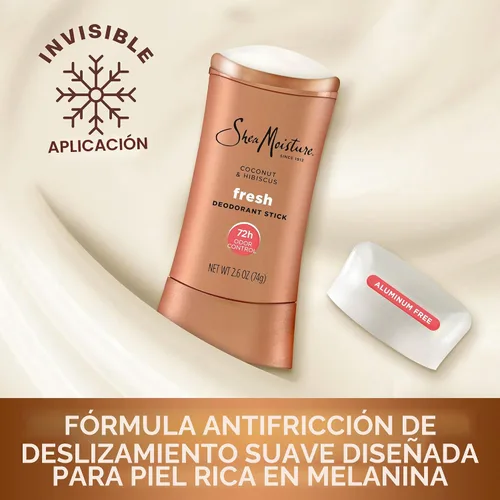 Vista 6 de SheaMoisture - Desodorante en barra 72h Control de olores coco e hibisco fresco sin aluminio, 2.6 onzas Protección contra olores de 72 horas sin