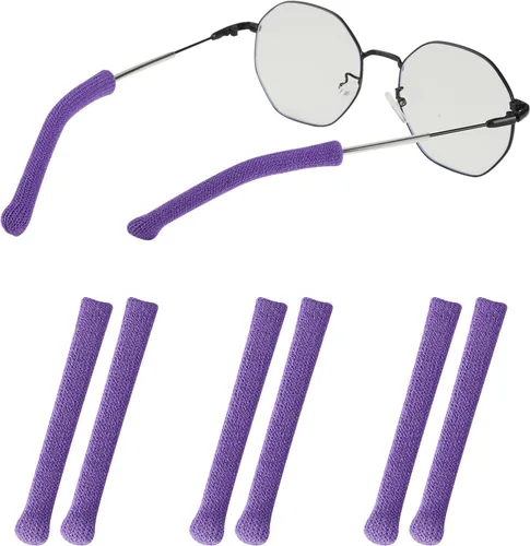 Vista 9 de Cojín de oreja para lentes de longitud más larga con algodón de punto suave, agarre elástico antideslizante para gafas, puntas de patillas de lentes