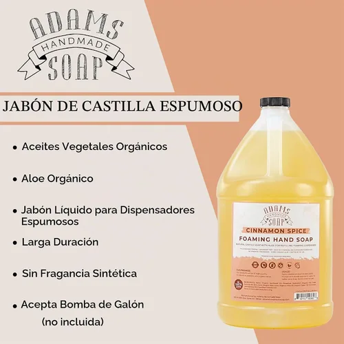 Vista 3 de Adams Jabón Hecho a Mano Jabón Líquido Espumoso 1 Gal - Especias de Canela