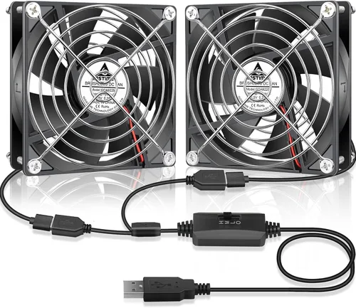Vista 15 de GDSTIME Ventiladores USB duales de 1.575 in con control de 3 velocidades 5V