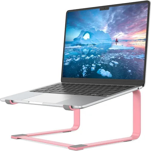 Vista 11 de SOUNDANCE Soporte de computadora portátil para escritorio, elevador ergonómico de metal para portátiles de 12 a 17.3 pulgadas, soporte de escritorio