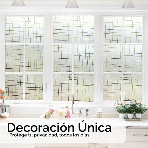 Vista 2 de HIDBEA Película de Privacidad para Ventana, Película Decorativa de Adhesión Estática, Película Esmerilada No Adhesiva con Control de Calor y Bloqueo