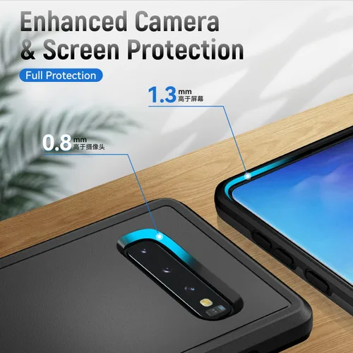Vista 4 de Funda para Samsung Galaxy S10 Plus, con Protector de Pantalla [Probado contra Caídas de Grado Militar] Funda Protectora de Servicio Pesado