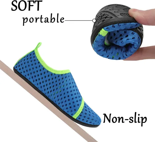 Vista 5 de Centipede Demon Zapatos de agua para niños y niñas, secado rápido, calcetines acuáticos para deportes, playa, natación, surf