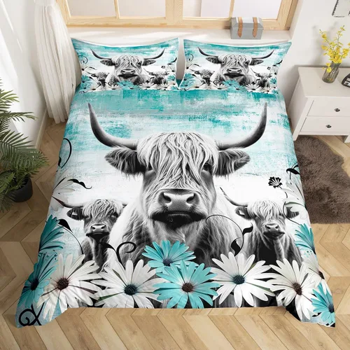 Vista 29 de Funda de edredón de oso de caza, tamaño individual, juego de ropa de cama rústica de animales del bosque para niños y niñas, funda de edredón a Oso