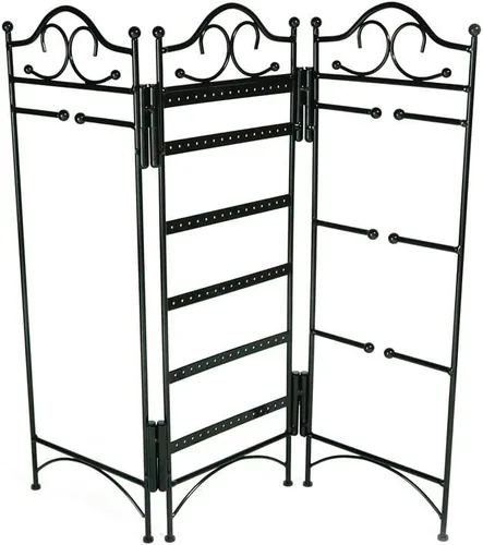 Vista 6 de Enrejado de 3 paneles, Metal, Negro, Clásico