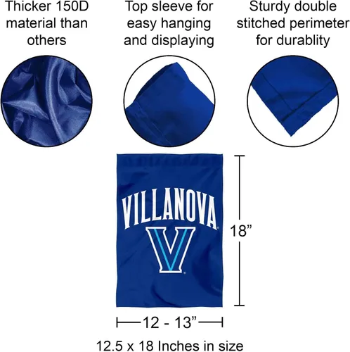 Vista 3 de College Flags & Banners Co. Villanova - Bandera de jardín y pancarta para patio