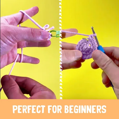 Vista 5 de Penguin Crochet Kit for Beginners & Adults (Purple) – DIY Yarn Craft for Couples, Teens & Animal Lovers Complete Kit w/Hook, Pattern, Step-by-Step