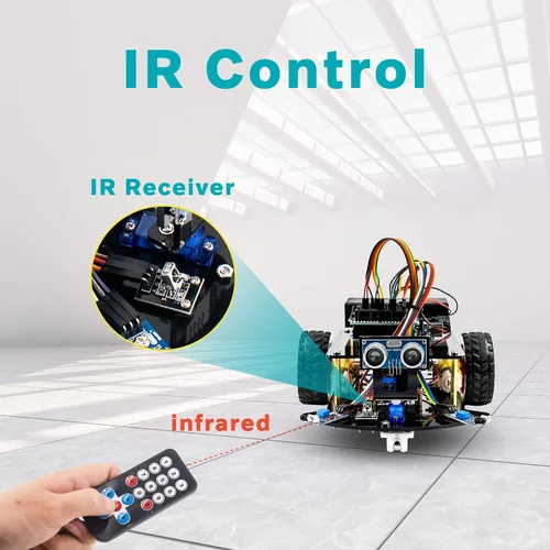 Vista 9 de Hosyond Kit de coche robot inteligente, coche de control remoto 2WD compatible con Arduino IDE con Tutorail