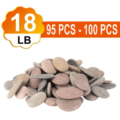 Vista 2 de [Aproximadamente 94 piezas – 100 piezas] (18 libras) Rocas para manualidades, Rocas para pintar, Rocas de río de 2.1"-3.5", Rocas planas, Rocas DIY