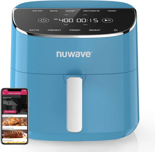 Vista 11 de Nuwave Brio Plus - Freidora de aire de 8 cuartos de galón, nuevo y mejorado, revestimiento de cerámica sin PFAS