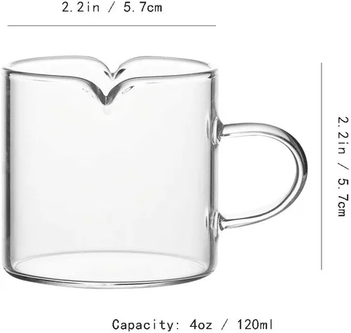 Vista 2 de 2pcs Simple Resistente al Calor Transparente Vidrio Mini Cafetera Creamer Jarra 4 onzas-2