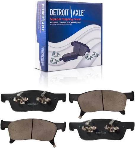 Vista 100 de Detroit Axle - Pastillas de freno de cerámica delanteras Reemplazo de pinza de freno derecha para Dodge Ram 1500 Dakota, Ram 1500 Classic - Juego