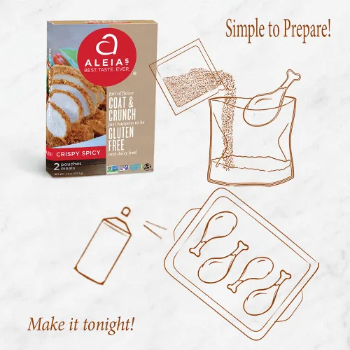 Vista 8 de ALEIA'S MET. SABOR. EVER. Abrigo picante crujiente y crujiente – 4.5 onzas / 1 paquete – Empanado crujiente para aves de corral, carne, mariscos